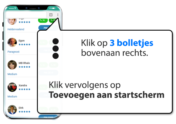 android: Mediums-rotterdam.nl instellen als app op Mobiel