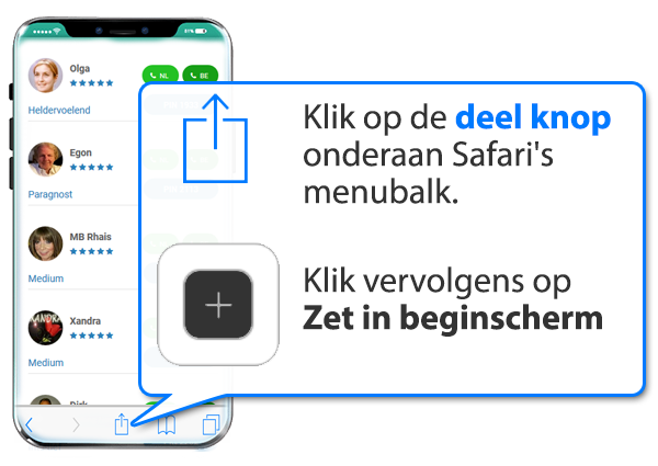 iphone en ipad: Mediums-rotterdam.nl als app instellen op Mobiel